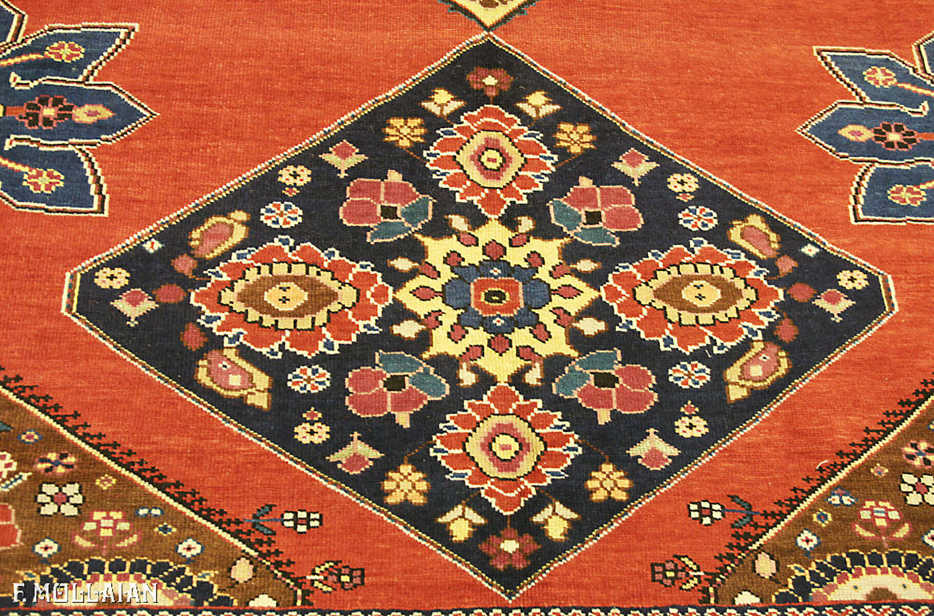 Antique Caucasian Karabakh (Qarabag) Part Silk Gallery Carpet n°:17728421